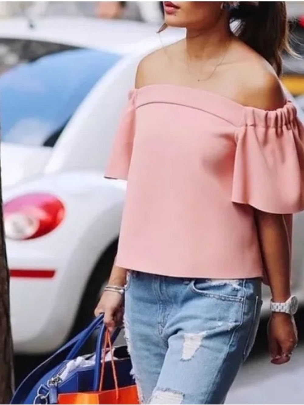 TOPSHOP Livi Off The Shoulder Top